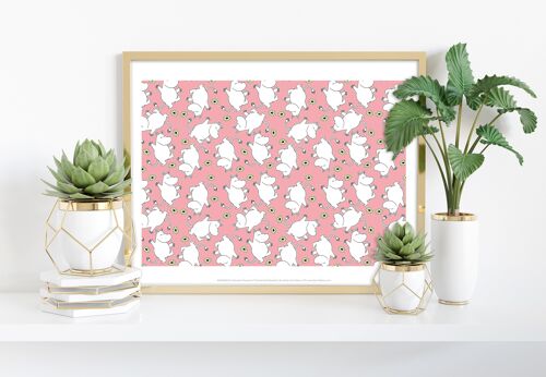 Moomins On Repeat - Pink - 11X14” Premium Art Print