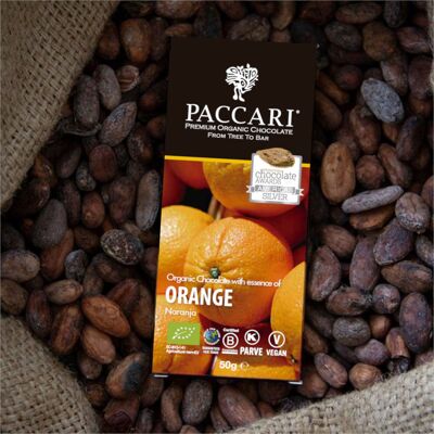 Chocolate orgánico naranja, 60% cacao