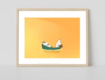 Moomins sur un voyage en bateau - 11X14" Premium Art Print 2