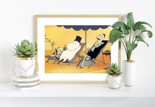 Moomin On A Deck Chair - 11X14” Premium Art Print