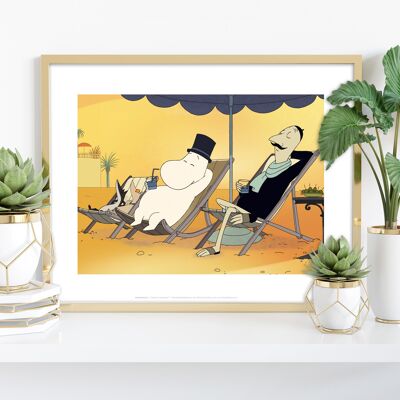 Moomin On A Deck Chair - 11X14” Premium Art Print