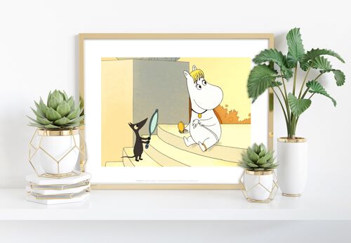 Moomin Sitting On The Stairs - 11X14” Premium Art Print