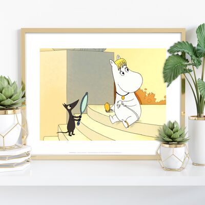 Mumin sitzt auf der Treppe – 11 x 14 Zoll Premium-Kunstdruck