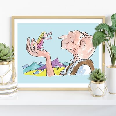 The Bfg- Roald Dahl (sosteniendo a una niña pequeña) - 11X14" Premium Art Print