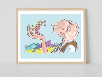 Le Bfg- Roald Dahl (Holding Little Girl) - 11X14" Premium Art Print 2