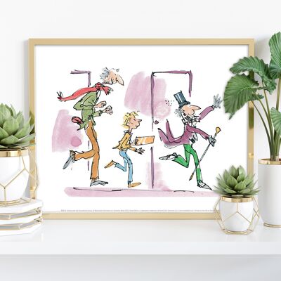 Charlie und die Schokoladenfabrik (Willy Wonka, Charlie und Opa Joe) – Premium-Kunstdruck, 27,9 x 35,6 cm