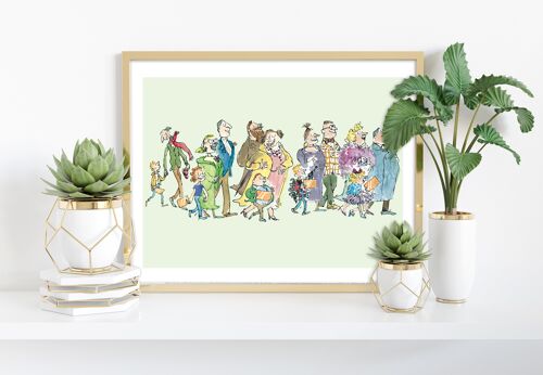 Charlie And The Chocolate Factory- Roald Dahl (All The Guests At The Factory) - 11X14” Premium Art Print