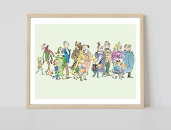 Charlie et la chocolaterie - Roald Dahl (tous les invités de l'usine) - 11X14" Premium Art Print 2