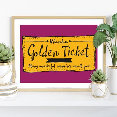 Charlie und die Schokoladenfabrik – Roald Dahl (Golden Ticket) – 11 x 14 Zoll Premium-Kunstdruck