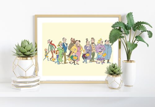 Charlie And The Chocolate Factory- Roald Dahl (All The Guests At The Factory) - 11X14” Premium Art Print - 1