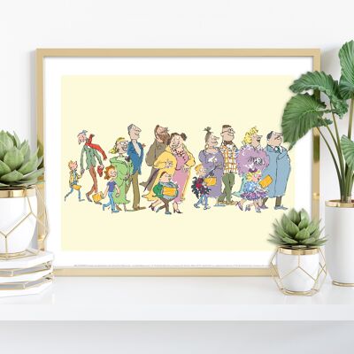 Charlie And The Chocolate Factory- Roald Dahl (All The Guests At The Factory) - 11X14” Premium Art Print - 1