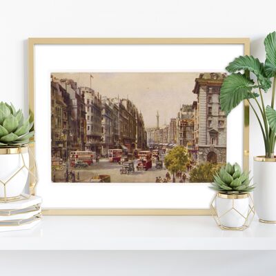 Landschaft Achetectual Gebäude, Oldtimer und Busse, The Strand London – 11 x 14 Zoll Premium-Kunstdruck