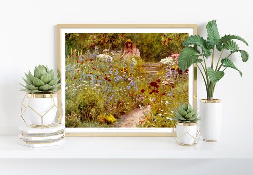Floral Garden, Lady With Hat And Pink Dress, Desire Path - 11X14” Premium Art Print
