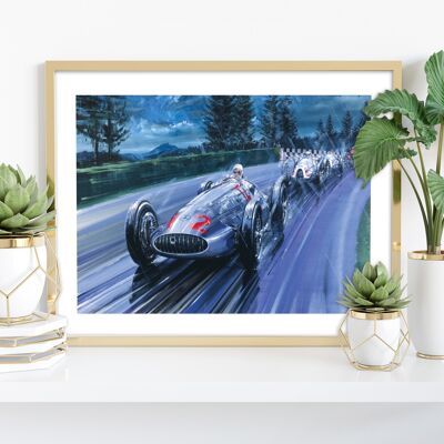 Affiche rétro vintage de voitures de course - 11X14" Premium Art Print