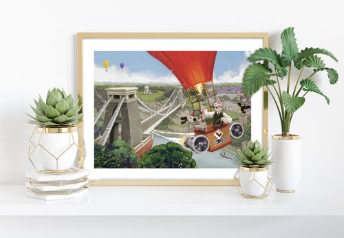 Fun In A Hot Air Balloon At The Clifton Suspension Bridge Near Bristol - 11X14” Premium Art Print