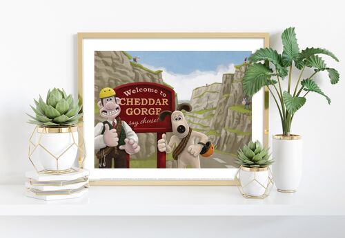 The Cheese Loving Duo, Give Cheddar George The Thumbs Up. Cliffs And Cows - 11X14” Premium Art Print