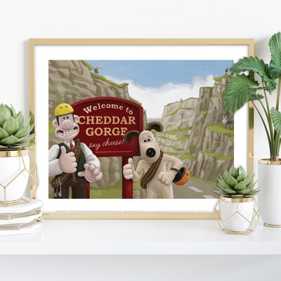 The Cheese Loving Duo, Give Cheddar George The Thumbs Up. Cliffs And Cows - 11X14” Premium Art Print
