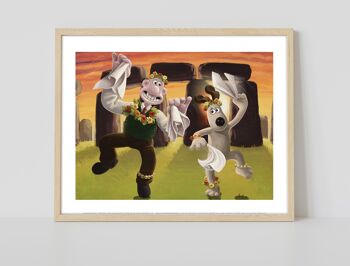 Danse traditionnelle de Morris à Stonehenge, Wallace et Gromit - 11X14" Premium Art Print 2