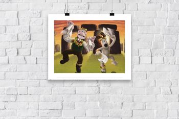 Danse traditionnelle de Morris à Stonehenge, Wallace et Gromit - 11X14" Premium Art Print 3