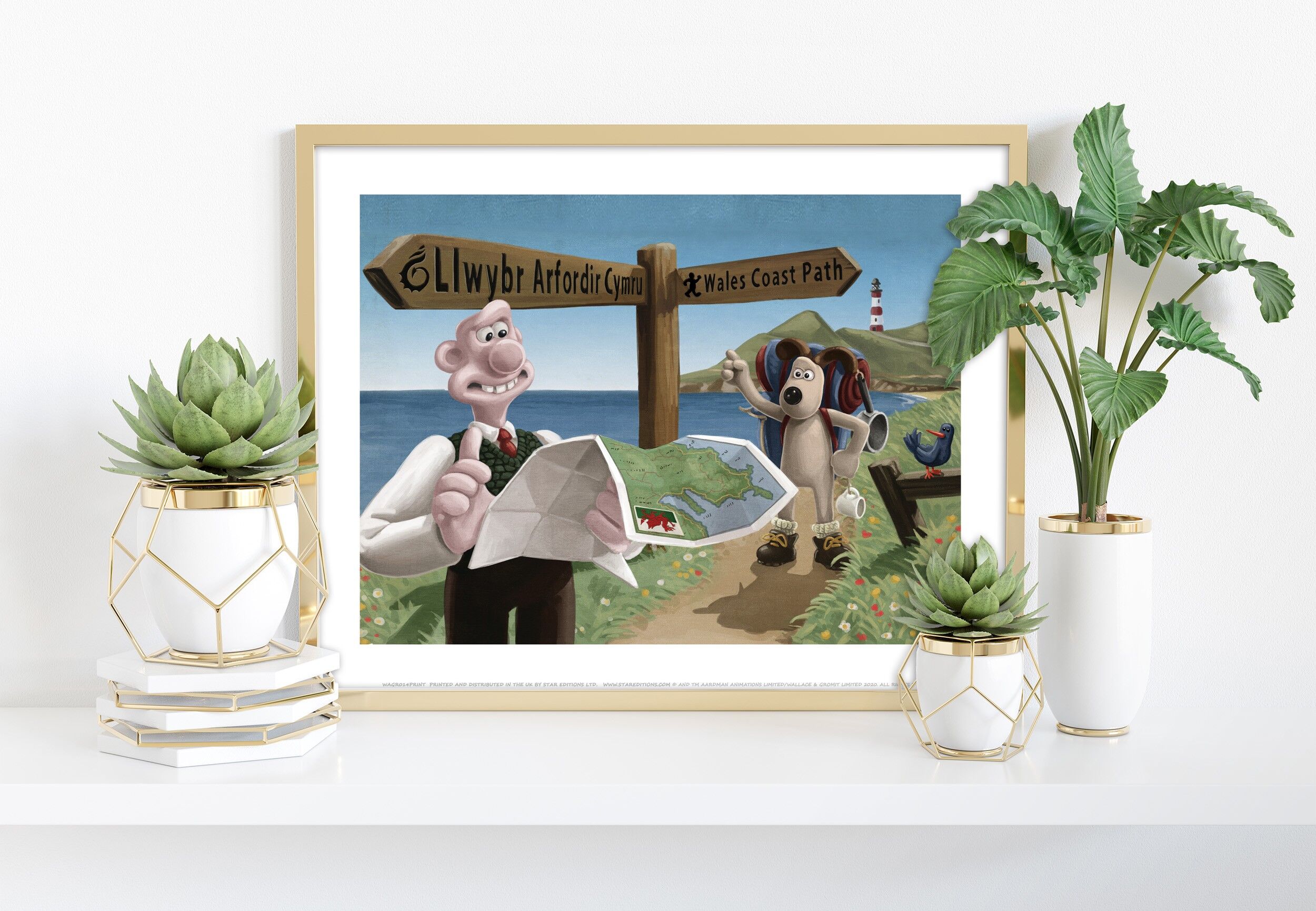 Una passeggiata lungo il sentiero della costa del Galles che corre lungo la costa di tutto il paese - 11 x 14" stampa d'arte premium