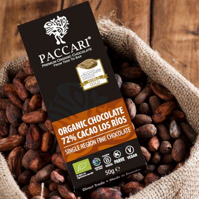 Chocolate orgánico Los Rios, 72% cacao