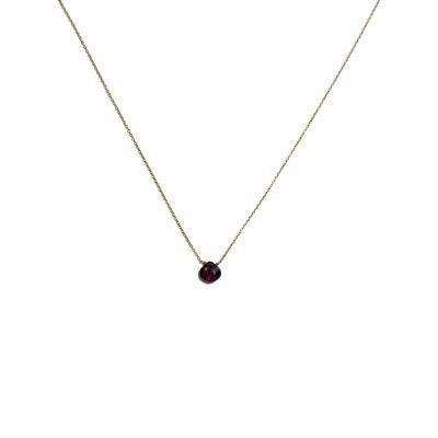 Chain necklace - Garnet (Silver plated + English)