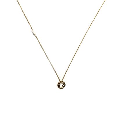 Chain necklace - Zodiac Cancer (gold-plated silver + French)