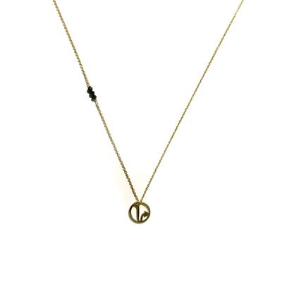 Chain necklace - Zodiac Scorpio (gold plated silver + English)