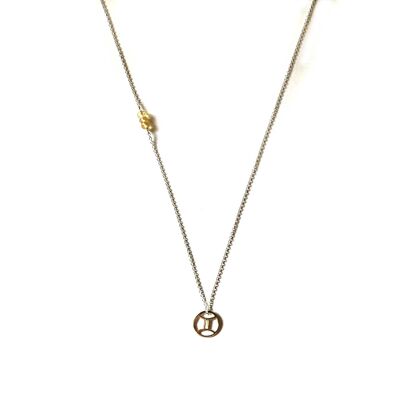 Chain Necklace - Zodiac Gemini (silver + English)