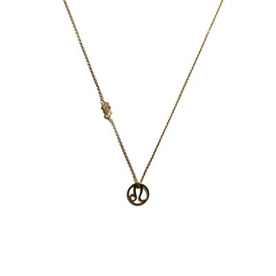 Chain necklace - Zodiac Leo (gold plated silver + French)