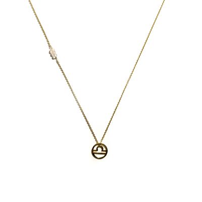 Chain necklace - Zodiac Libra (gold plated silver + English)