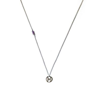 Chain necklace - Zodiac Pisces (silver + French)