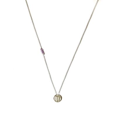 Chain necklace - Zodiac Virgo (silver + English)