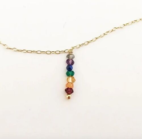 Collar cadena Chakras (Plata con baño oro + Español)