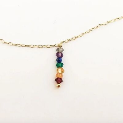 Chakras chain necklace (Silver with gold plating + Spanish)