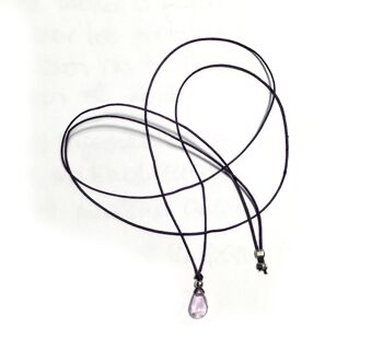 Collier fil - Améthyste (Plaqué argent + Français + Violet)