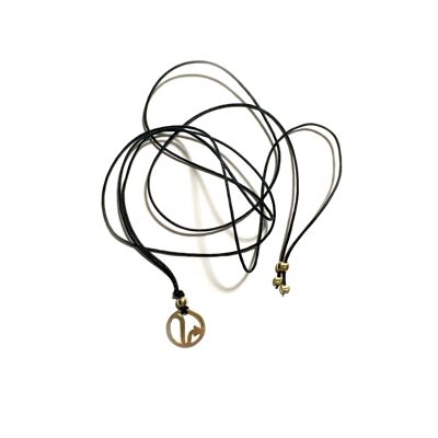 Thread necklace - Zodiac Scorpio (gold plated silver + English)