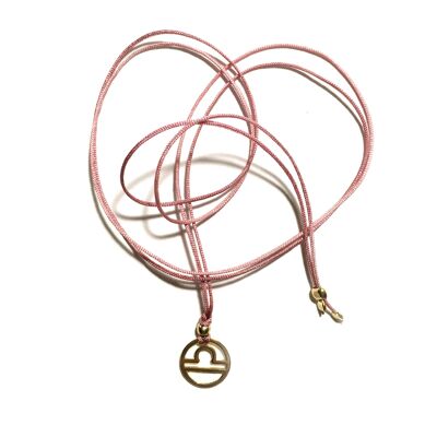 Thread necklace - Zodiac Libra (gold plated silver + French)
