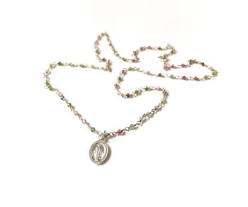 Collier chapelet - Vierge Miraculeuse (argent + Français) 1