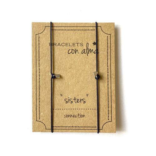 Pack conexión Sisters ·  Pulseras Corazón (Baño Plata)