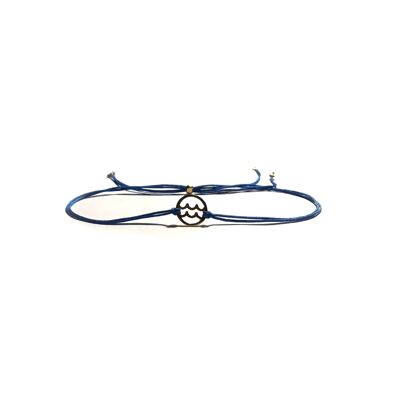 Pulsera - Zodíaco Acuario (plata con baño oro + Español)