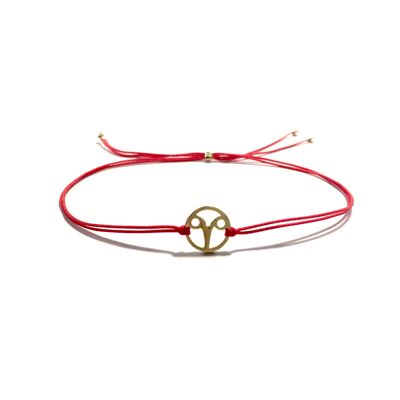 Pulsera - Zodíaco Aries (plata con baño oro + English)