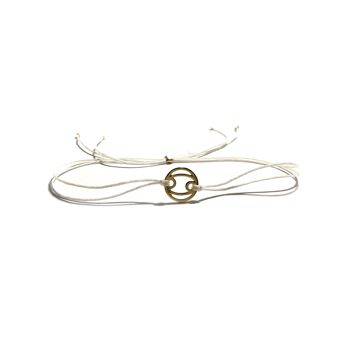 Bracelet - Zodiac Cancer (argent plaqué or + anglais)
