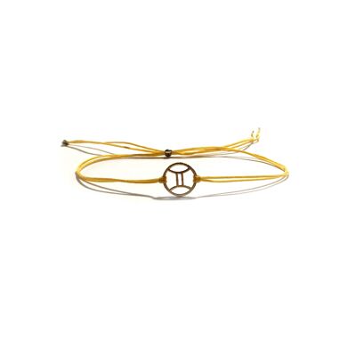 Bracelet - Gemini Zodiac (gold-plated silver + English)