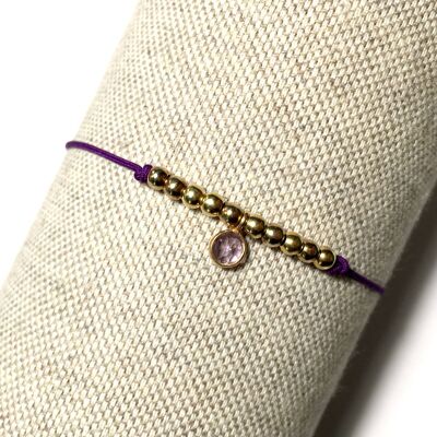 Amethyst ball bracelet (Plated silver + French)