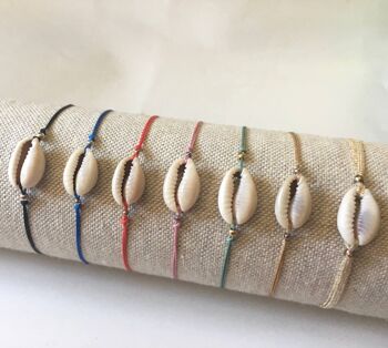 Bracelet coquillage naturel (Argent avec bain d'or + Anglais) 1