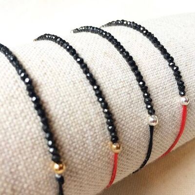 Bracelet Spinelle (Argent + Anglais + Noir)