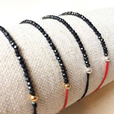 Spinel Bracelet (Silver with gold bath + English + Red)