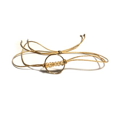 Citrine Wheel Bracelet (Gold plated silver + English)