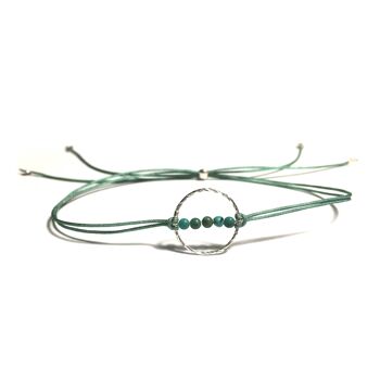 Bracelet Roue Turquoise (Argent Plaqué Or + Anglais) 1